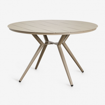 Valerie Round Aluminum Garden Table Moka Brown & Ø125 Cm - Sklum