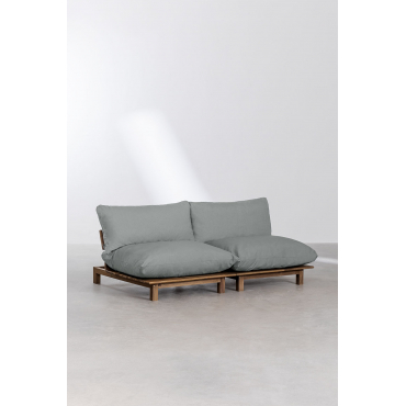 Brina 2-piece Modular Reclining Sofa In Acacia Wood Grey Anthracite - Sklum