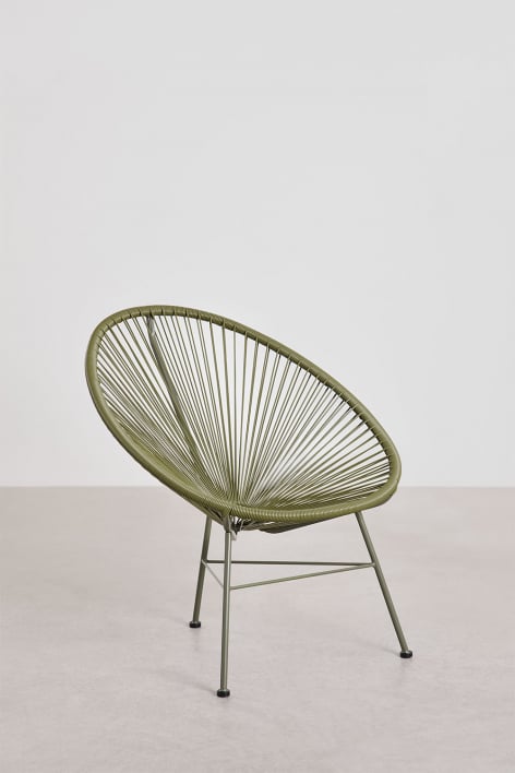 New Acapulco steel and synthetic wicker armchair - Deep Olive Green 