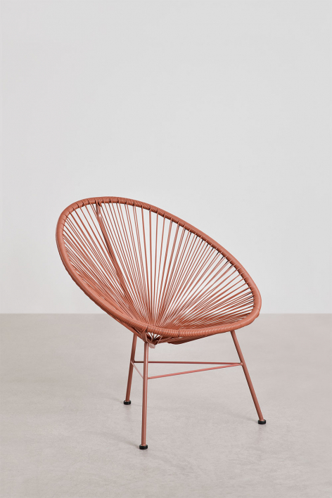 New Acapulco steel and synthetic wicker armchair - Red Roof Tile