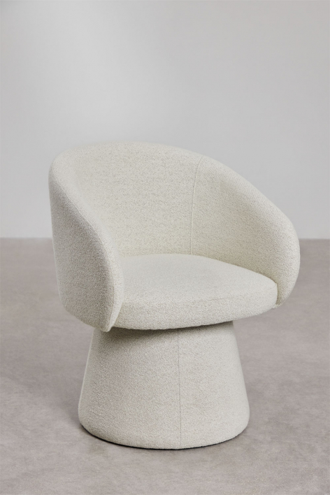 Pack of 4 Flavian upholstered swivel dining chairs with armrests