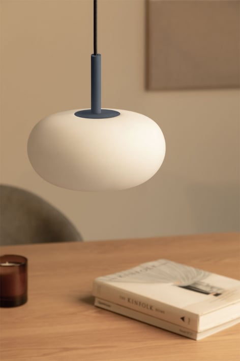 Deruent LED hanging ceiling lamp in crystal and steel