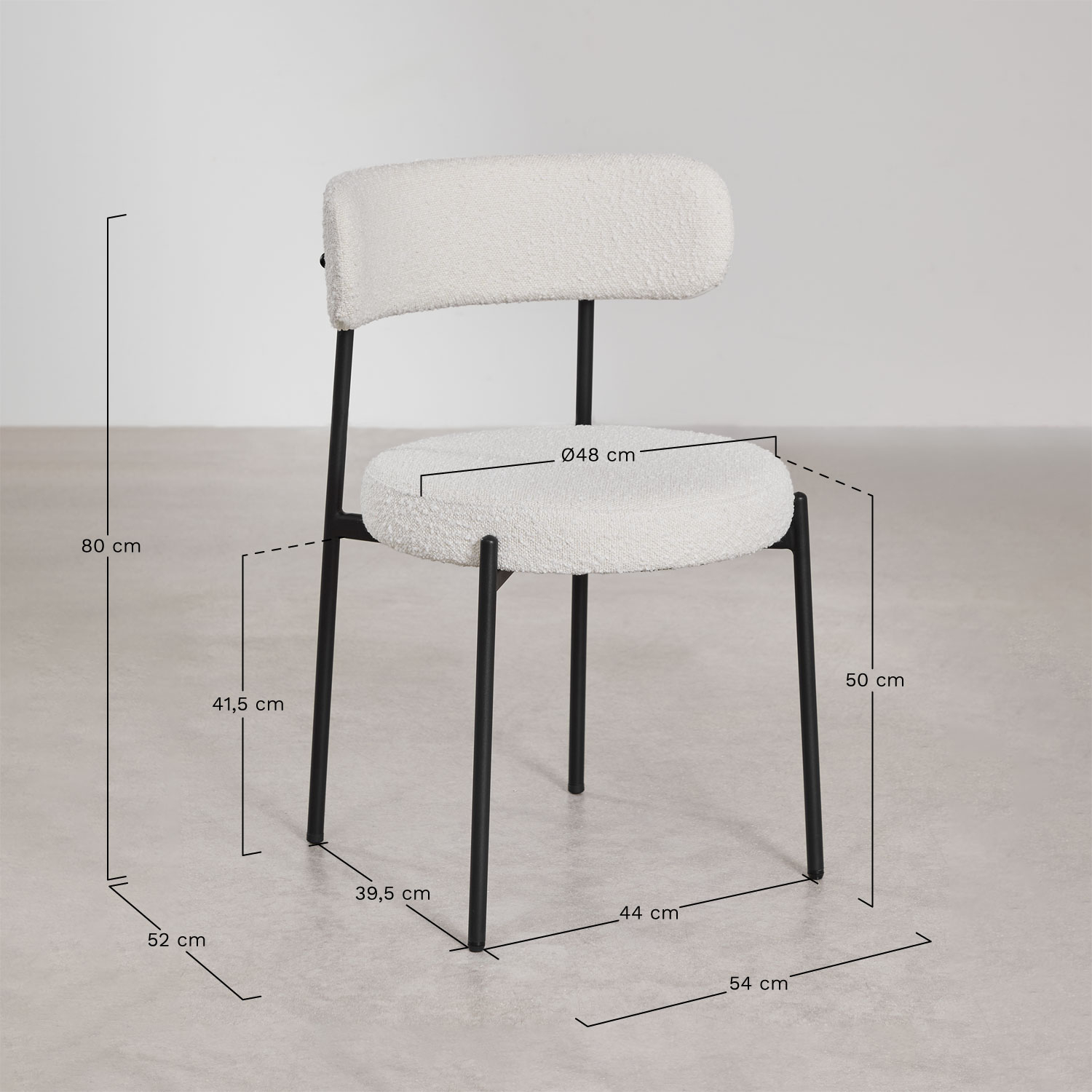 Anisa upholstered dining chair, medidas