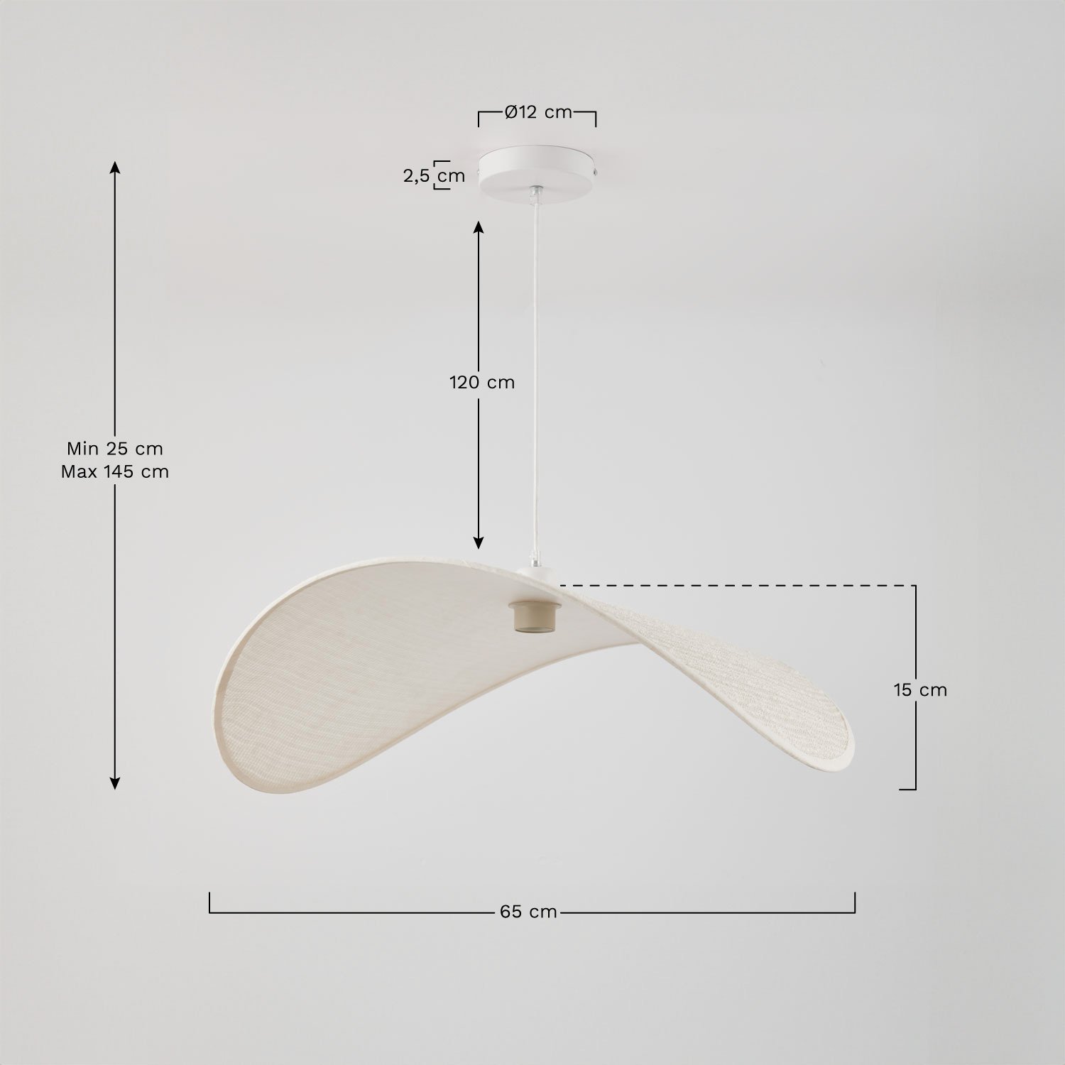 Bastil linen ceiling lamp, medidas