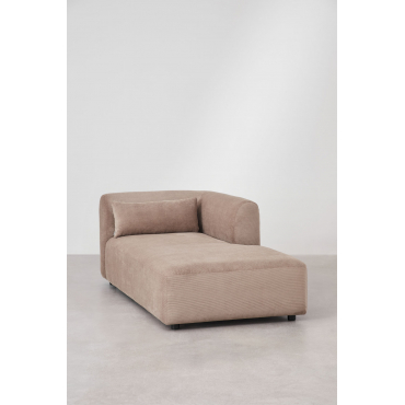 Right Chaise Longue For Fogler Modular Sofa Corduroy Camel Brown - Sklum