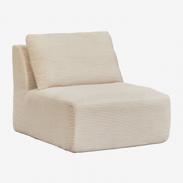 Vacuum-packed Corduroy Armchair Temple Corduroy Beige Nature - Sklum