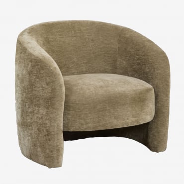 Gombren Armchair Chenille Fabric Green Sage - Sklum