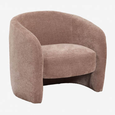 Gombren Upholstered Armchair Chenille Pink Quartz - Sklum