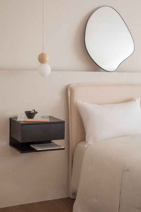 Floating rectangular bedside table 40x30 cm with drawer Griviza