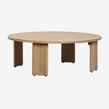 Oval Garden Coffee Table 100x80 Cm In Uleno Acacia Wood Light Acacia Brown - Sklum