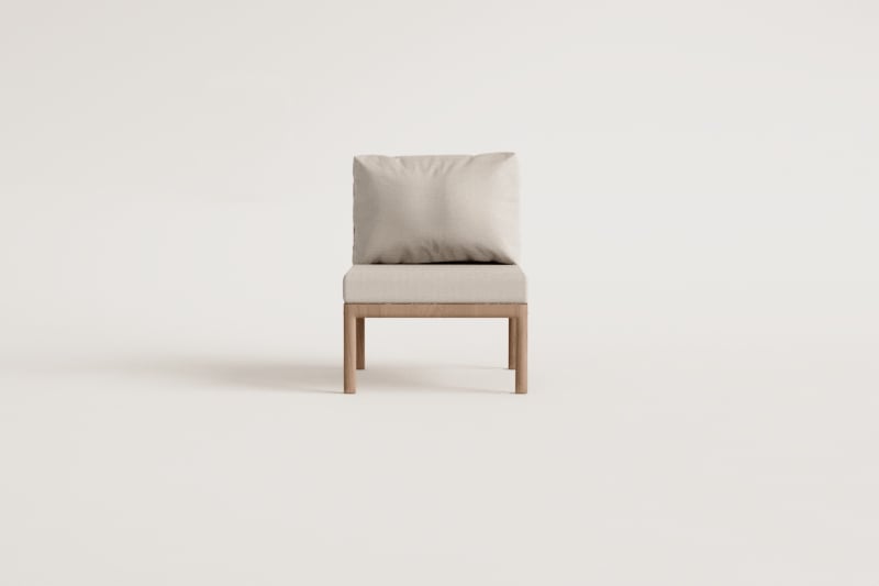 Central module for Branson acacia wood modular garden sofa