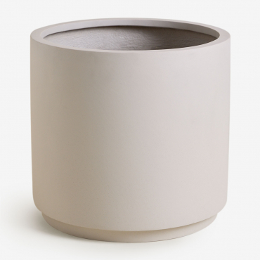 Saturno Polystone Planter Sand Grey & Ø45 Cm - Sklum