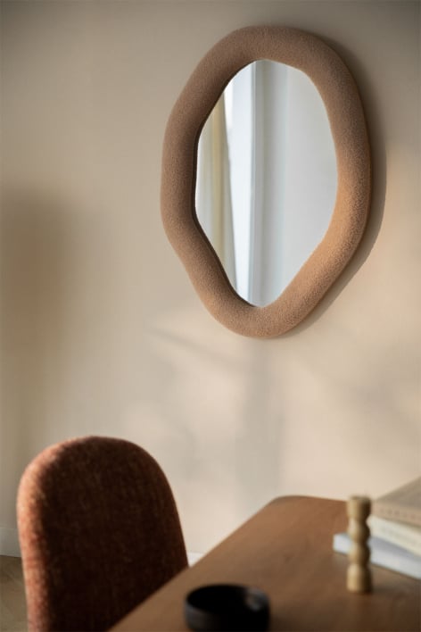 Irregular wall mirror 70x100 cm in Ceniro sherpa