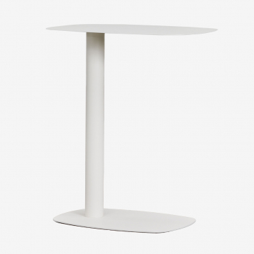 Rectangular 40x25 Cm Odelia Steel Garden Side Table Gardenia White & ↑50 Cm - Sklum