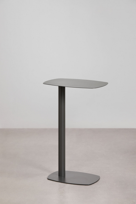 Rectangular 40x25 cm Odelia steel garden side table - Granite Grey
