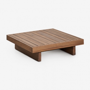 Dailin Square Garden Coffee Table 75x75cm Acacia Wood Acacia Brown - Sklum