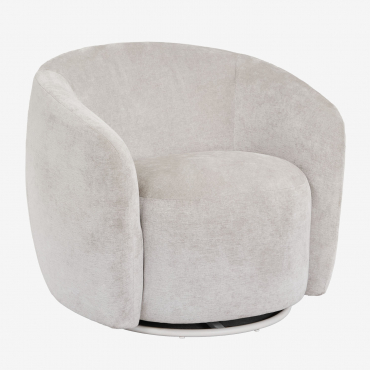 Mieres Chenille Swivel Chair Sand Grey - Sklum
