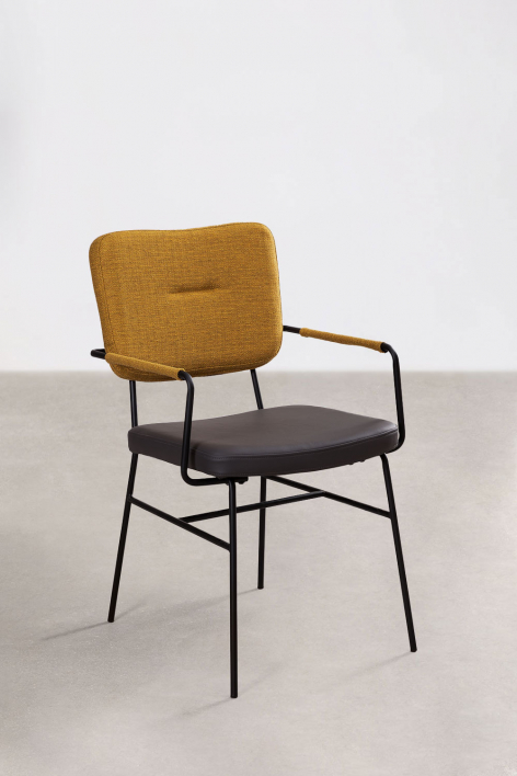 Pack of 4 upholstered dining chairs with armrests Milih