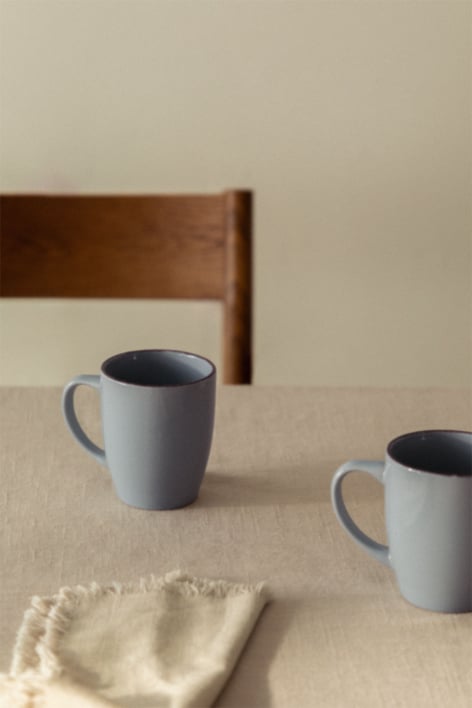 Pack of 2 coffee mugs 34 cl in Ronilena stoneware