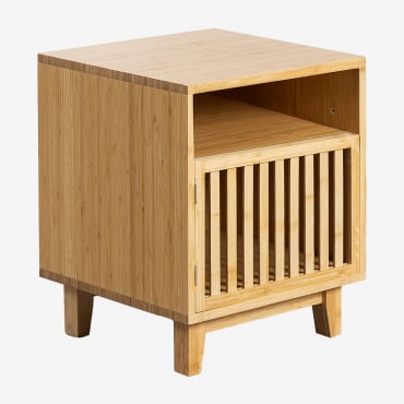 Pack Of 2 Albin Bamboo Bedside Tables Bamboo - Sklum