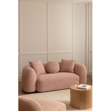 Coco 2-seater Chenille Sofa Chenille Fabric Pink Quartz - Sklum