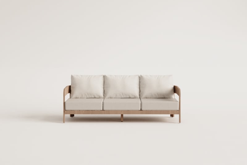 Uleno 3-seater garden sofa in acacia wood