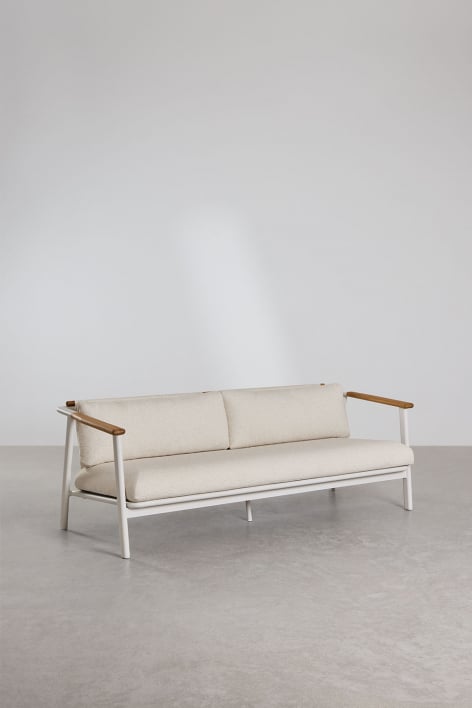 3-seater sofa in aluminium and Yervin bouclé fabric