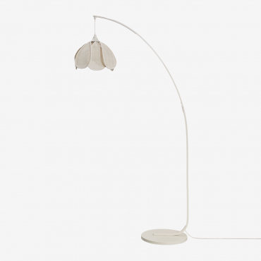 Vidson Iron And Linen Floor Lamp ↑160 Cm & Linen And Cotton Beige Cream - Sklum