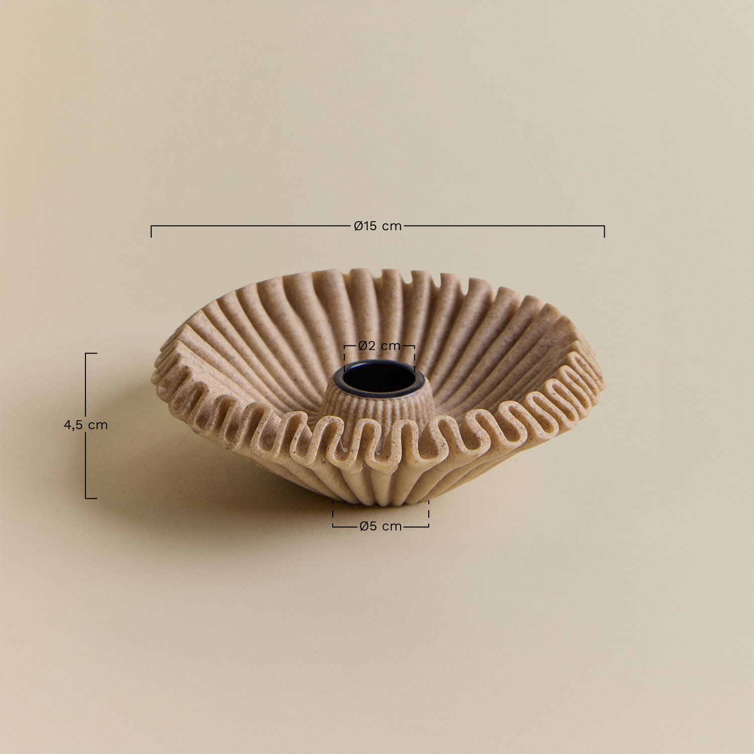 Resin candelabra Ø15 cm Irente, medidas