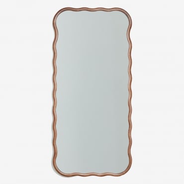 Aldreu Oak Wood Wall Mirror Dark Brown Wood & 95 X 200 Cm - Sklum