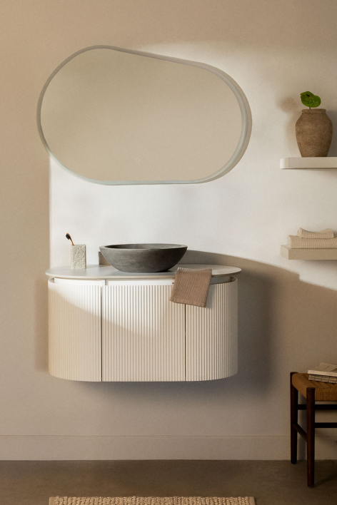 Carsone suspended wooden bathroom furniture set - White