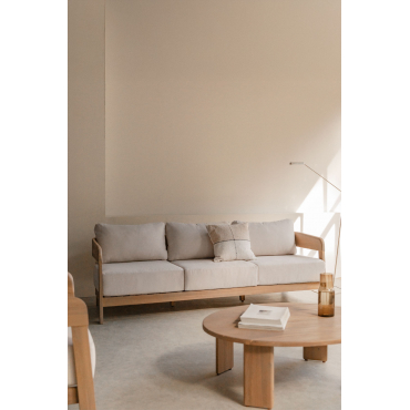 Uleno 3-seater Sofa In Acacia Wood Light Brown Acacia - Sklum
