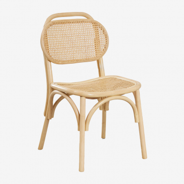 Pack Of 2 California Rattan Dining Chairs Natural - Sklum