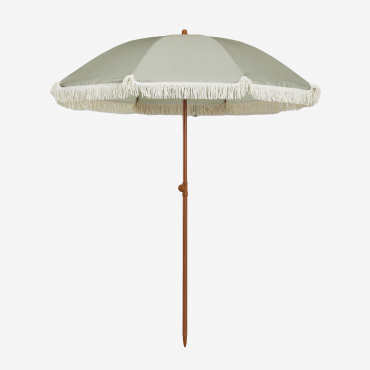 Miska Ø175 Cm Fabric And Steel Parasol Green Khaki - Sklum