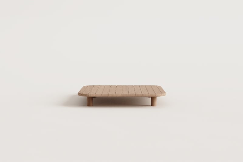 Square garden coffee table 90x90 cm in acacia wood Portet