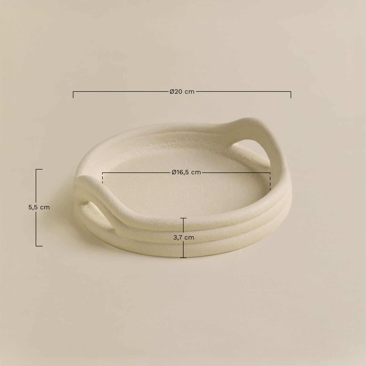 Decorative tray in Moseirin stoneware, medidas