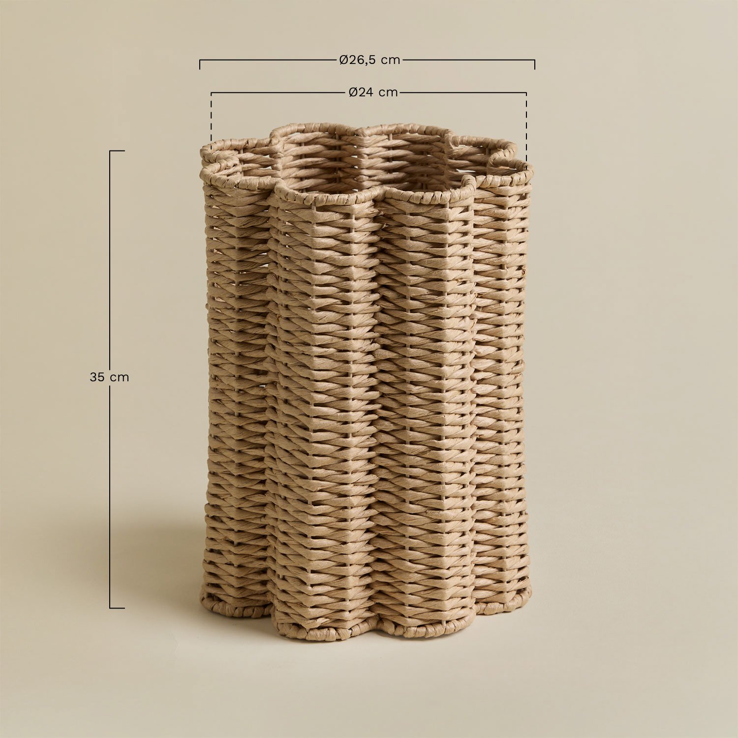 Tadinov braided rope and metal basket, medidas