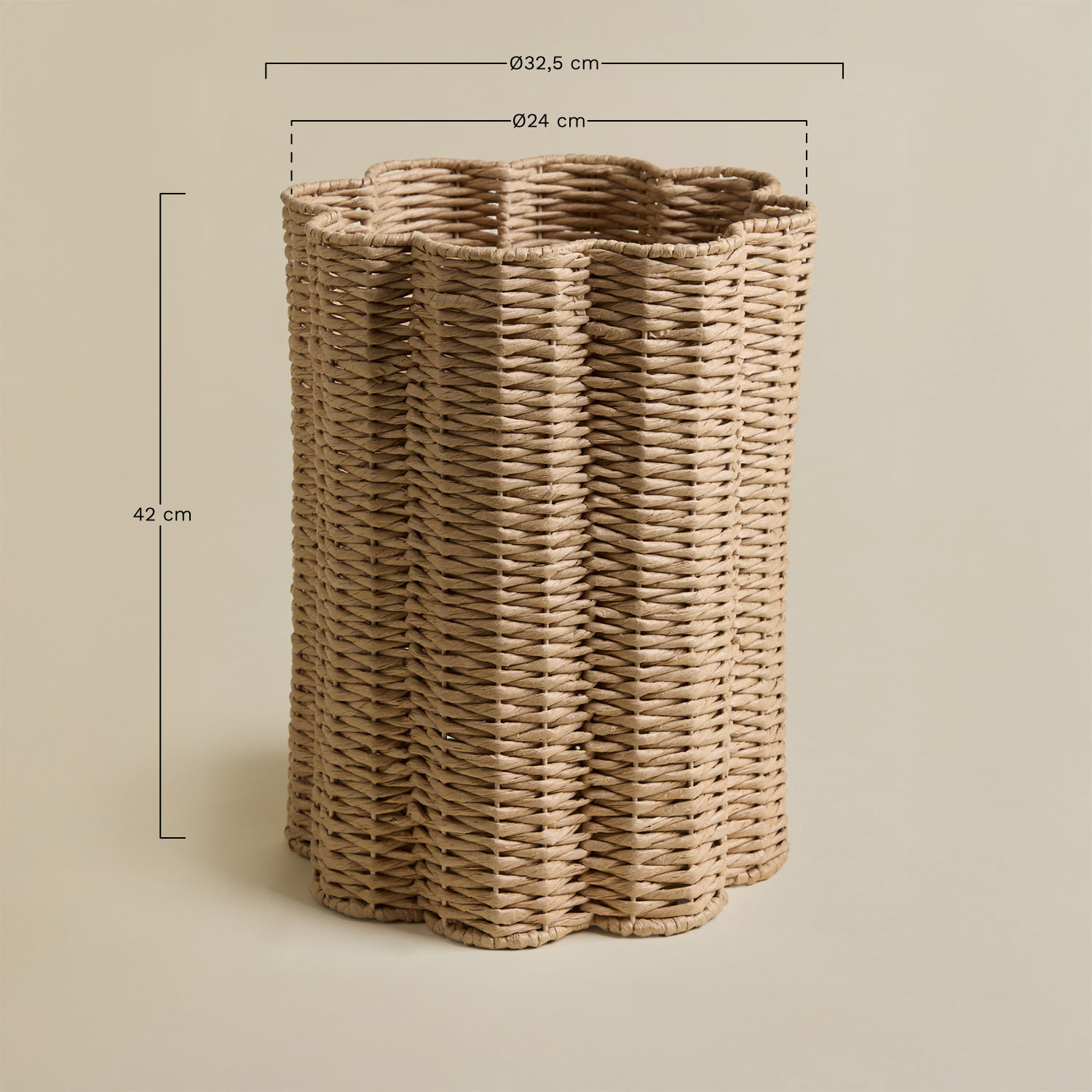 Tadinov braided rope and metal basket, medidas