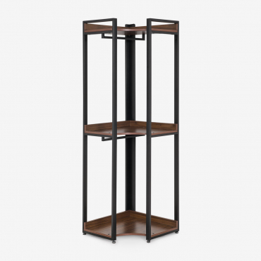 Ariaster Open Corner Wardrobe In Steel And Mdf Black - Sklum