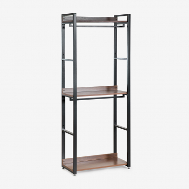 Open Wardrobe In Steel And Mdf Ariaster Black - Sklum