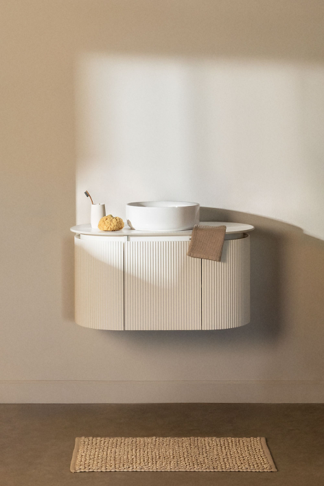 Carsone suspended wooden bathroom furniture set - White