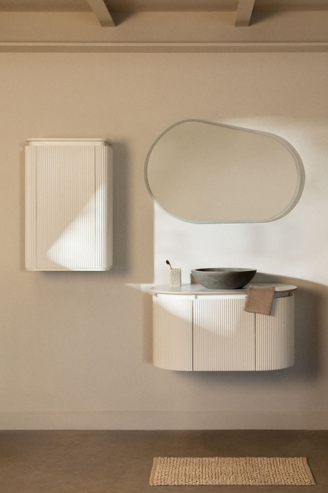 Carsone suspended wooden bathroom furniture set - White