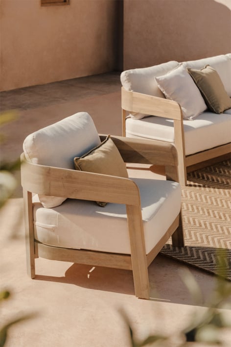 Uleno acacia wood garden armchair - Light Brown Acacia