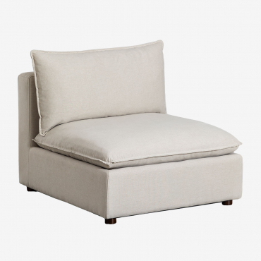 Estefan Style Fabric Armchair Tapioca Beige - Sklum