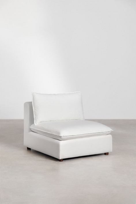 Estefan fabric and wood armchair - White