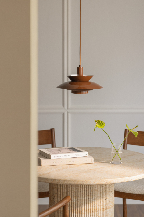 Alicia hanging ceiling lamp in iron - Brown Coffee