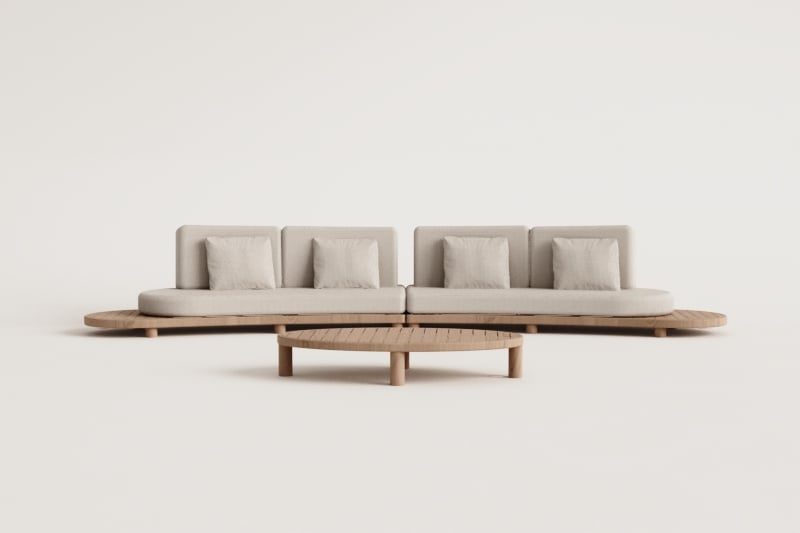 Jerome Acacia Wood Living Room Set