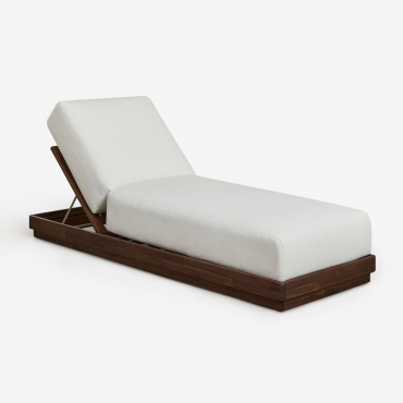Lecia Reclining Lounger In Acacia Wood Acacia Brown - Sklum