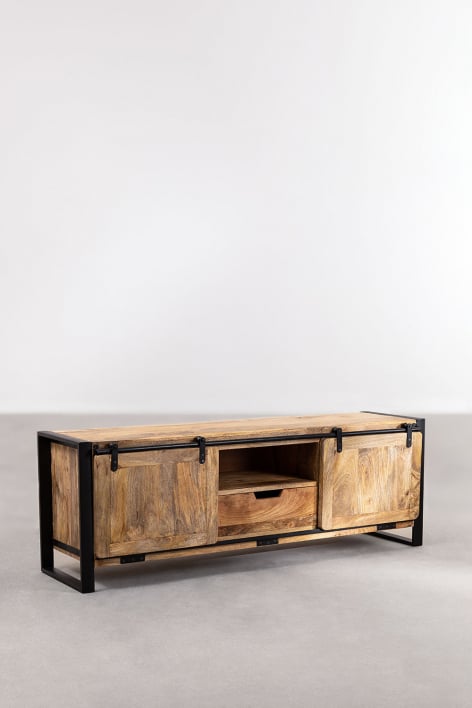 160x45 cm TV stand in mango wood Kiefer - Mango wood