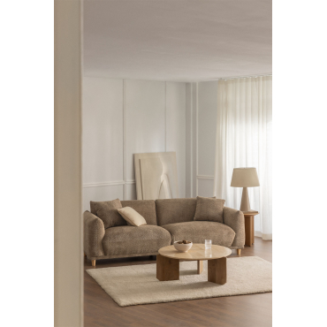 3-seater Sofa In Eracli Bouclé Fabric Chocolate Bouclé - Sklum